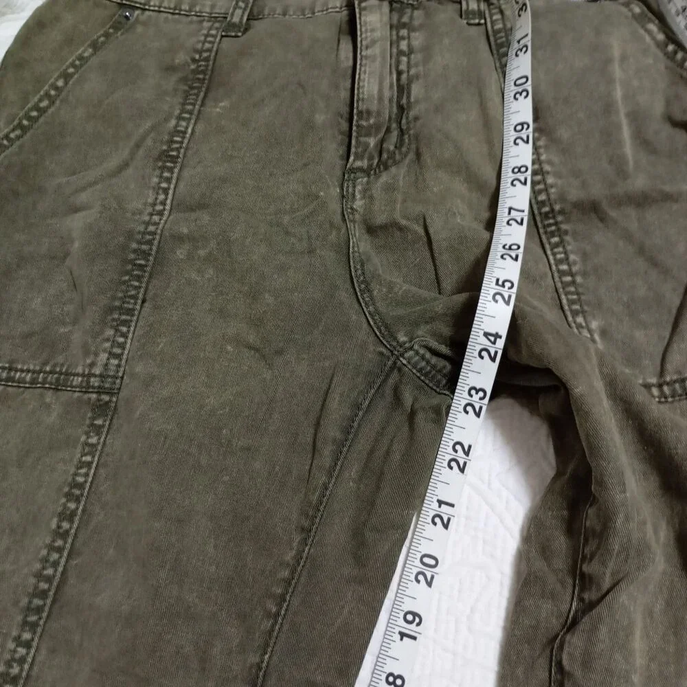 Ecote 100% Cotton Olive Green Cargo Pants With Zippers Size 28 Womens - Picture 11 of 12